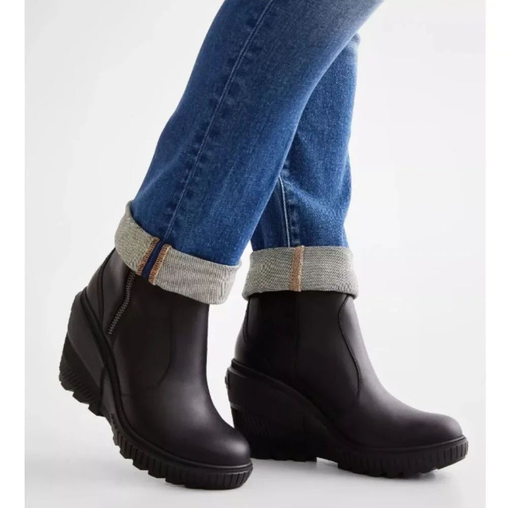 NWT Sorel ONA Ave Wedge Leather Ankle Boot Size 8.5
